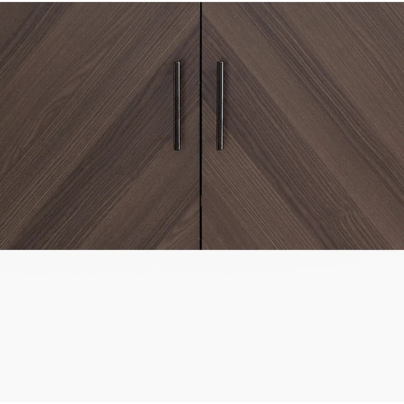 Buffet de 147 cm de style Mid-Century Modern avec 4 portes bookmatch et pieds fuselés