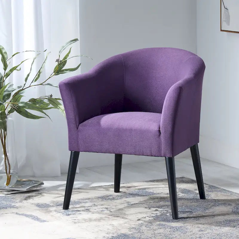 Fauteuil d'appoint rembourré avec pieds en bois de bouleau