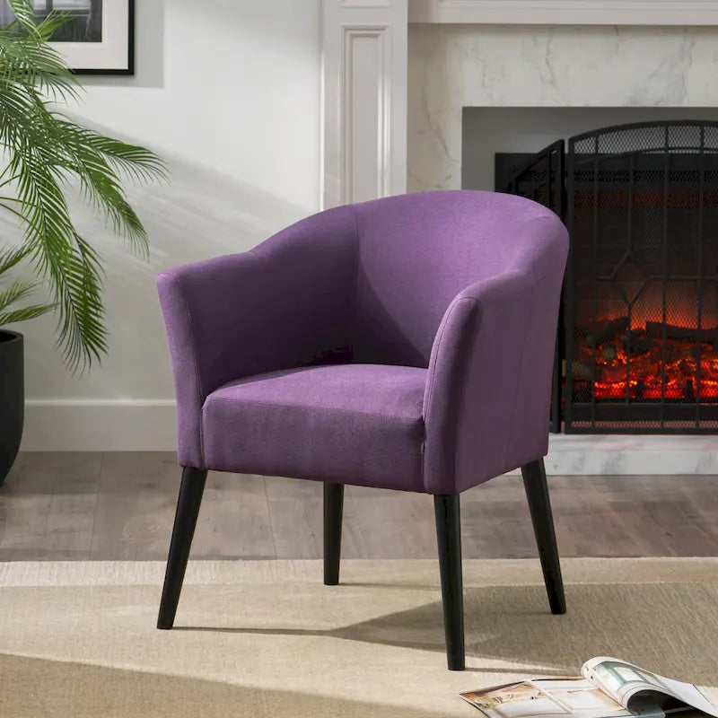 Fauteuil d'appoint rembourré avec pieds en bois de bouleau