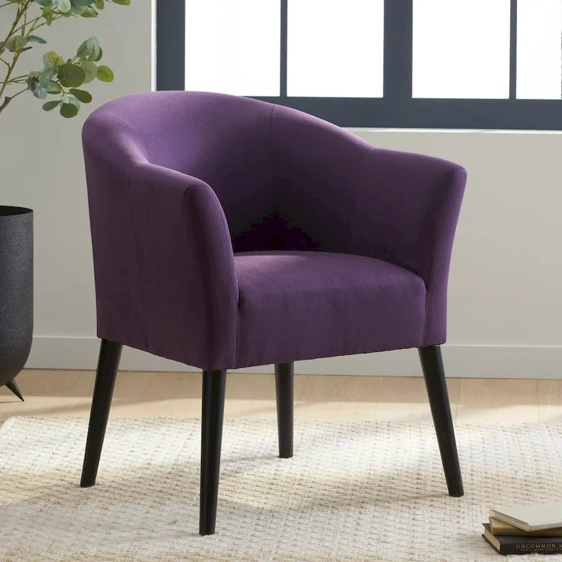 Fauteuil d'appoint rembourré avec pieds en bois de bouleau