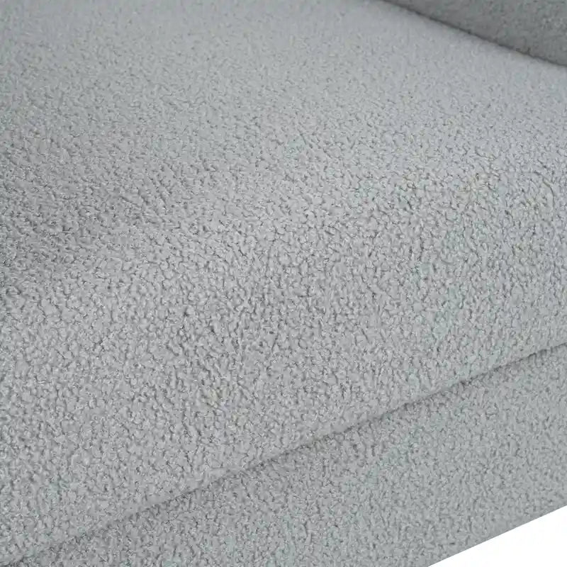 Fauteuil d'appoint surdimensionné en velours Teddy avec accoudoirs incurvés et pieds en noyer