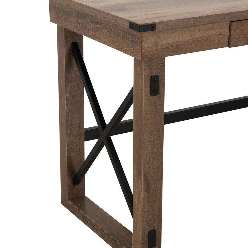 Bureau avec pieds en X et tiroir intégré
