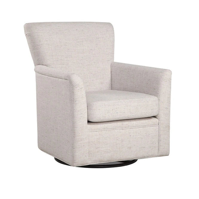 Fauteuil berçant pivotant à 360° avec base ronde en métal et assise rembourrée