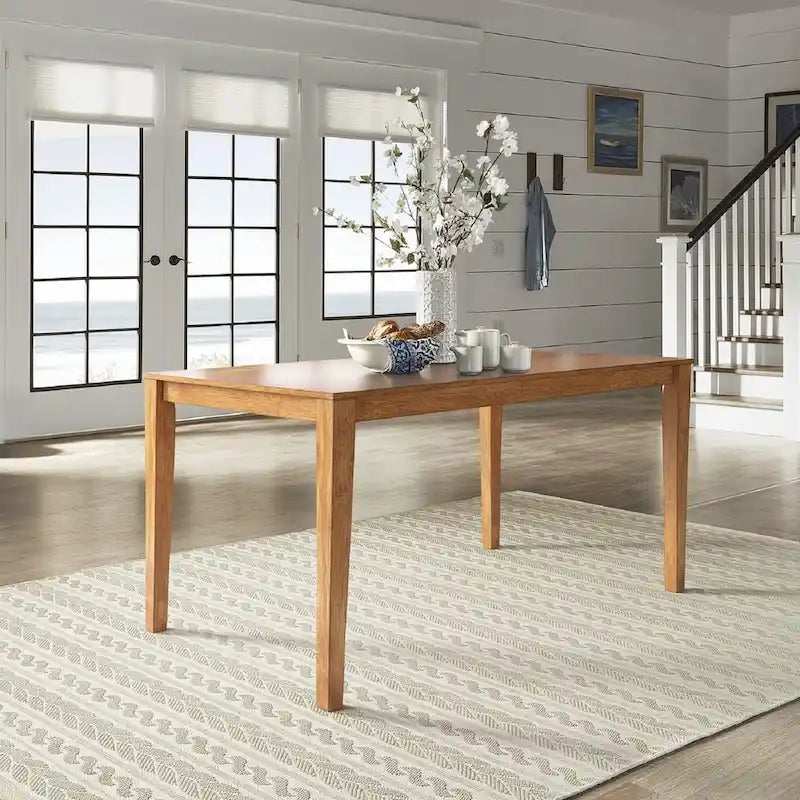 Table à manger rectangulaire de 60 pouces avec finition grain de bois