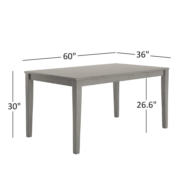 Table à manger rectangulaire de 60 pouces avec finition grain de bois