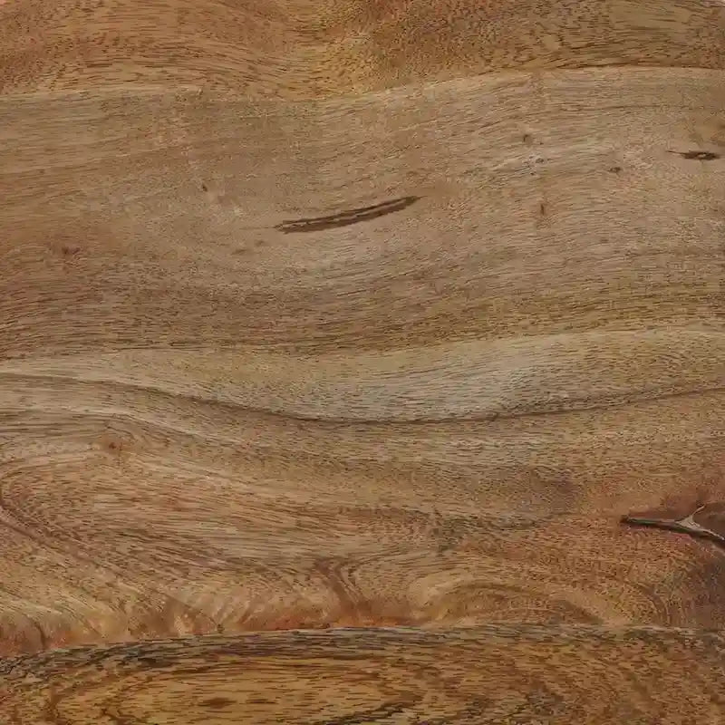 Tabouret de bar sans dossier de 24 pouces avec assise en bois de manguier et piètement en fer noir