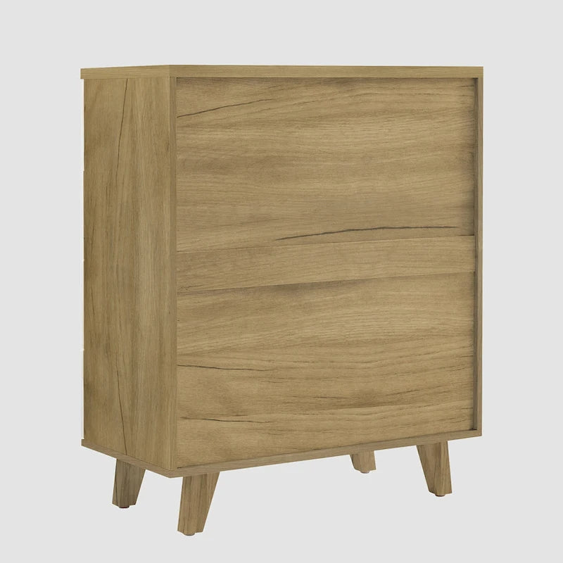 Commode avec poignées en bois massif et pieds épais