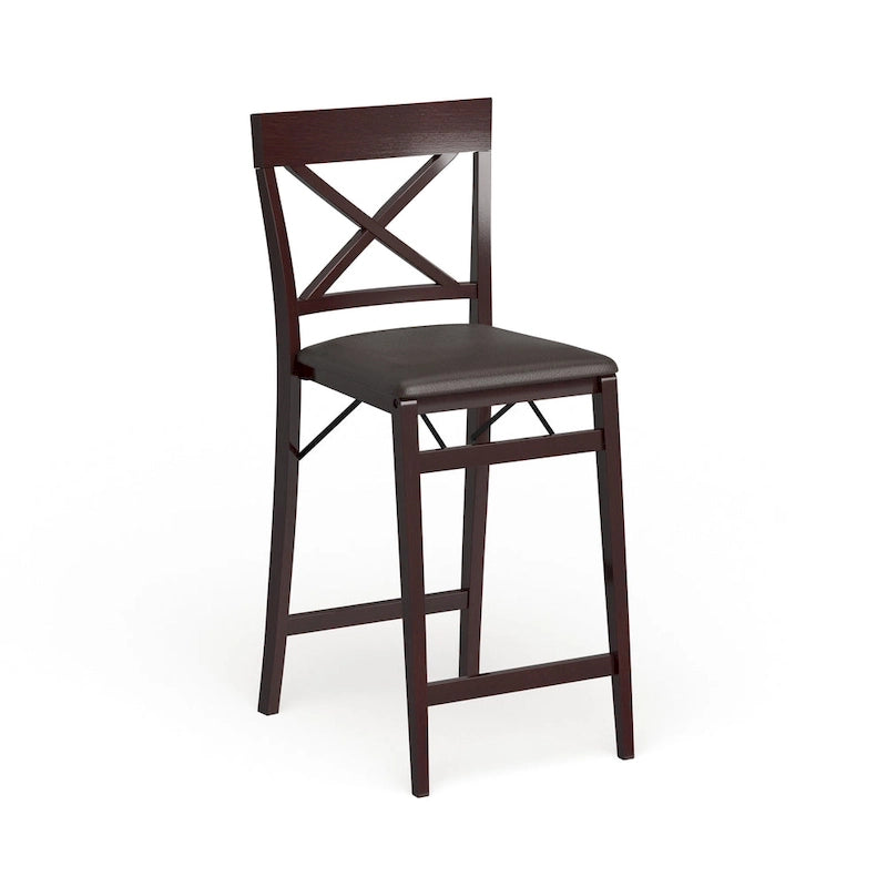 Tabouret de comptoir pliant avec dossier en X