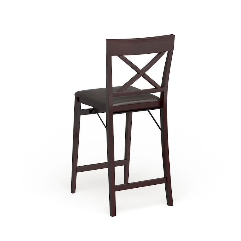 Tabouret de comptoir pliant avec dossier en X