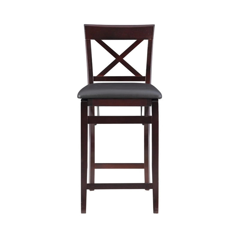 Tabouret de comptoir pliant avec dossier en X