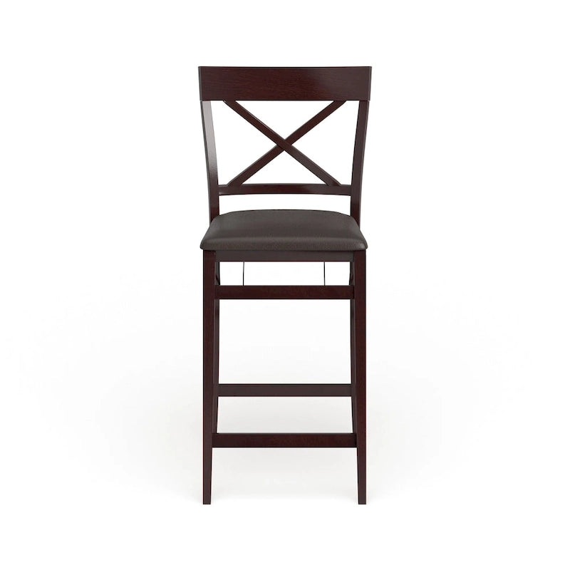 Tabouret de comptoir pliant avec dossier en X