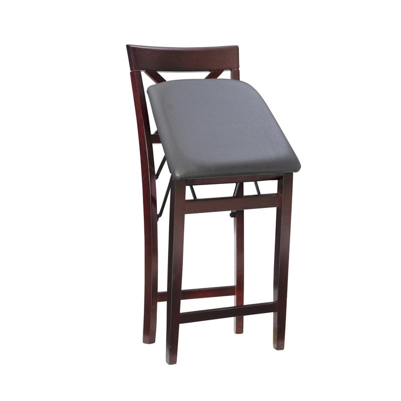 Tabouret de comptoir pliant avec dossier en X