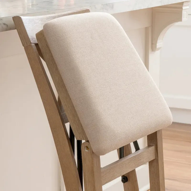 Tabouret de comptoir pliant avec dossier en X