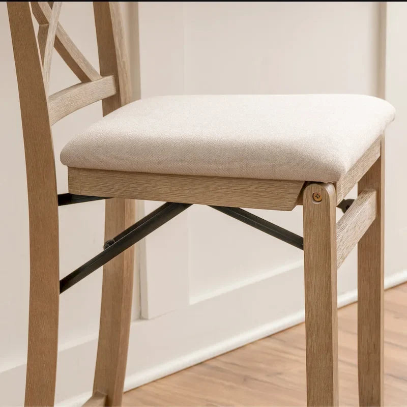 Tabouret de comptoir pliant avec dossier en X