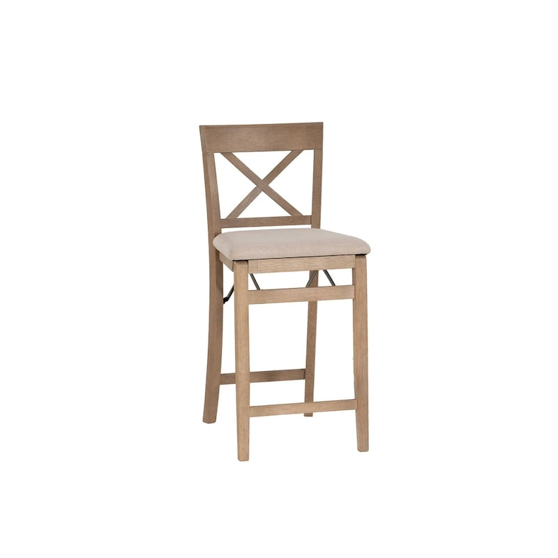 Tabouret de comptoir pliant avec dossier en X
