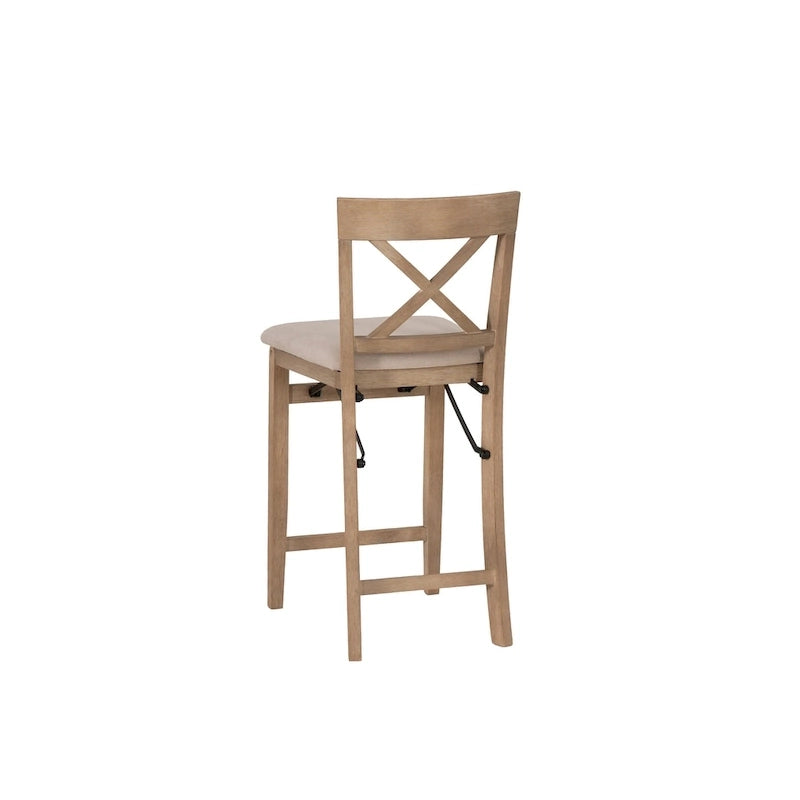 Tabouret de comptoir pliant avec dossier en X