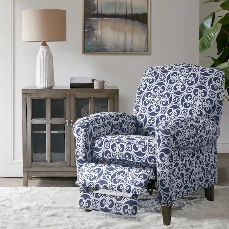 Fauteuil inclinable à dossier basculant rembourré avec accoudoirs roulés