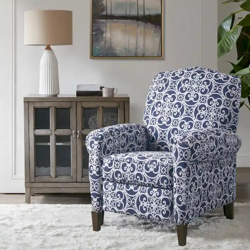 Fauteuil inclinable à dossier basculant rembourré avec accoudoirs roulés