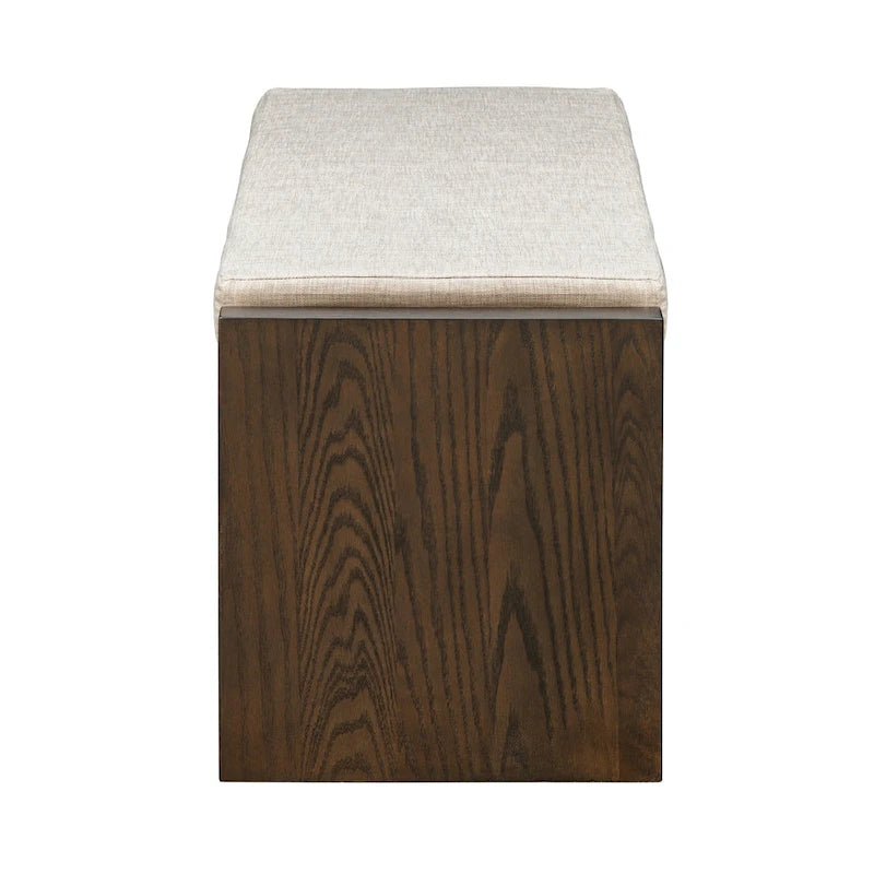 Banc de rangement avec étagère inférieure et coussin amovible