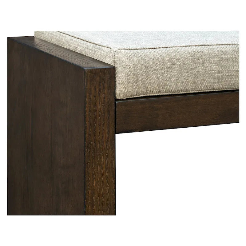 Banc de rangement avec étagère inférieure et coussin amovible