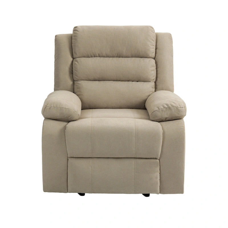 Fauteuil inclinable manuel avec repose-pieds et dossier haut en coton