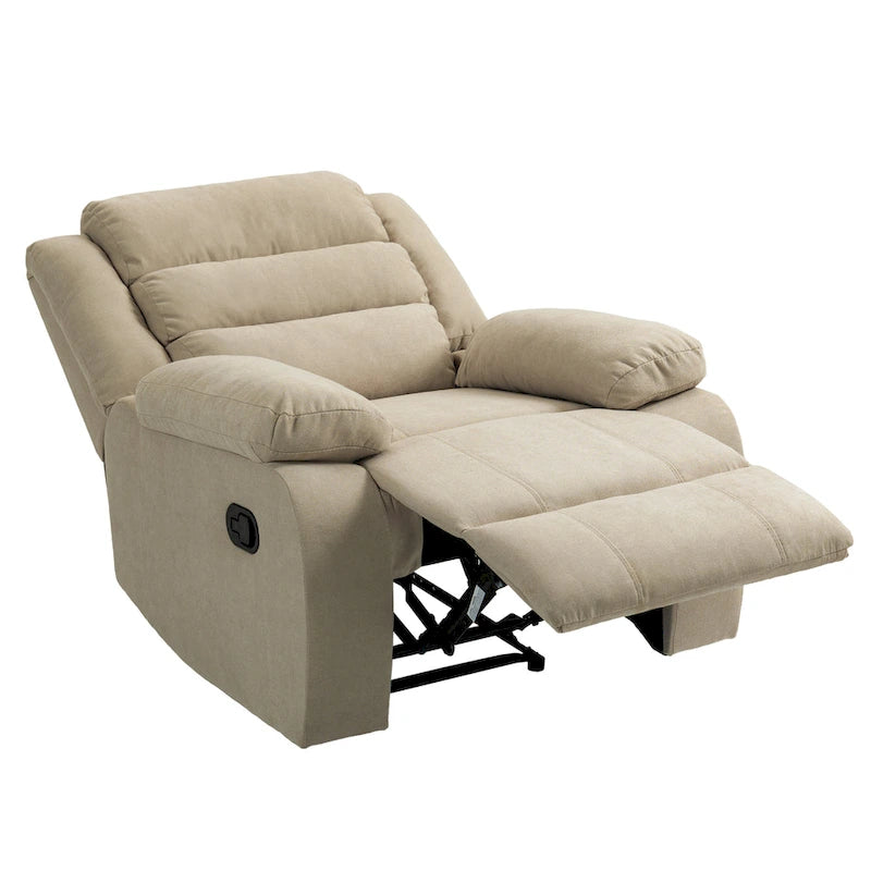Fauteuil inclinable manuel avec repose-pieds et dossier haut en coton