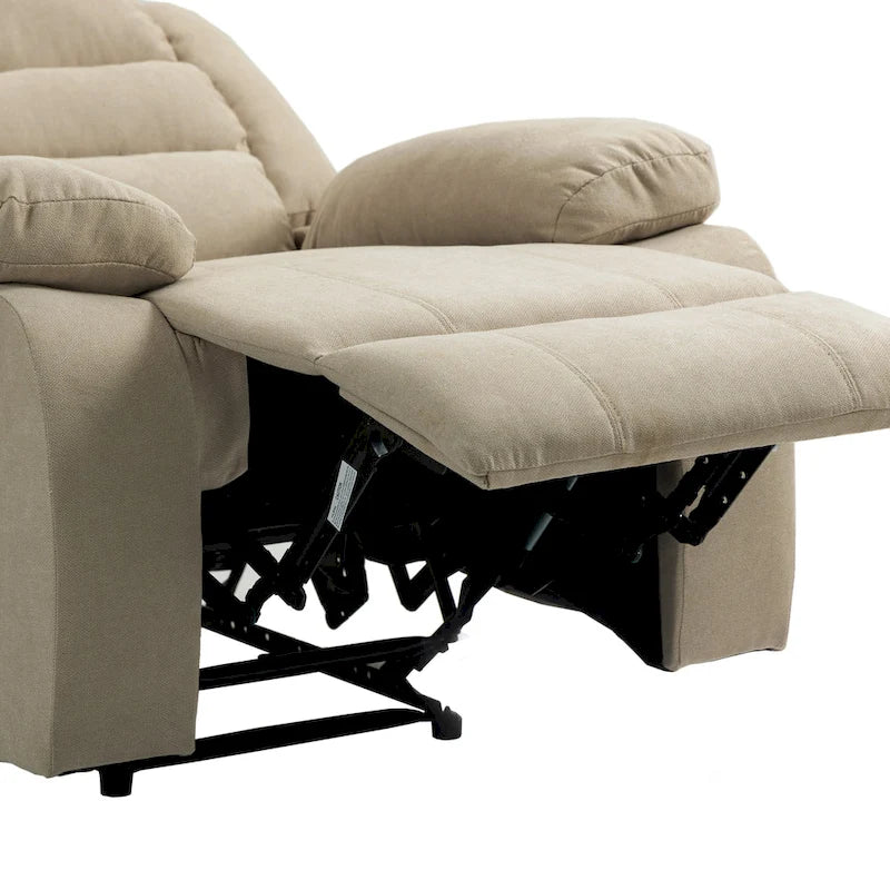 Fauteuil inclinable manuel avec repose-pieds et dossier haut en coton