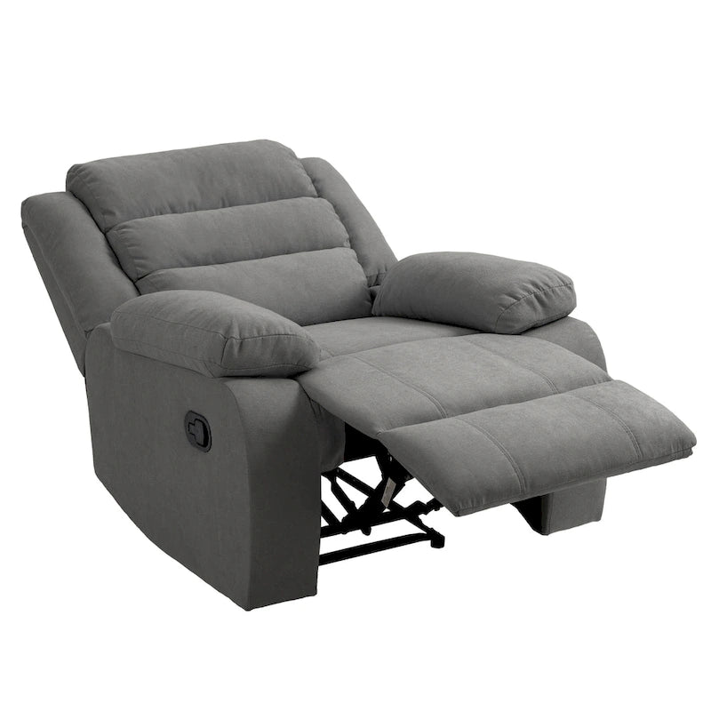 Fauteuil inclinable manuel avec repose-pieds et dossier haut en coton