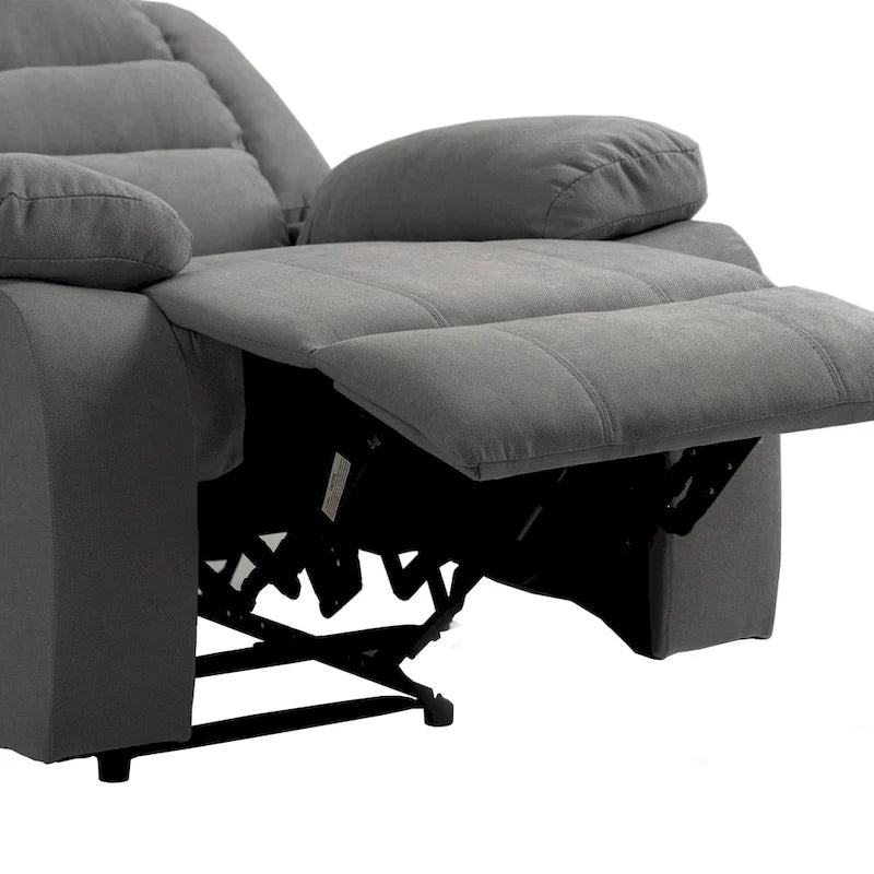 Fauteuil inclinable manuel avec repose-pieds et dossier haut en coton