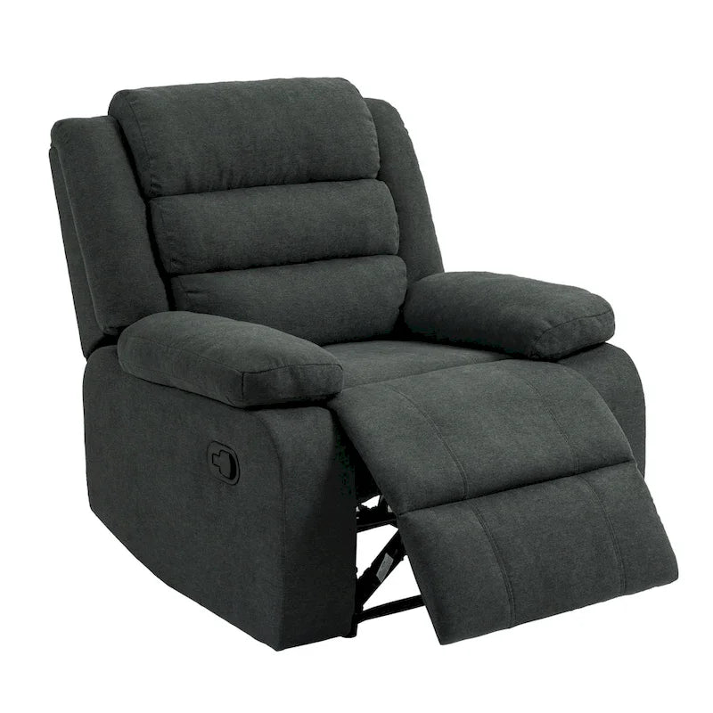 Fauteuil inclinable manuel avec repose-pieds et dossier haut en coton