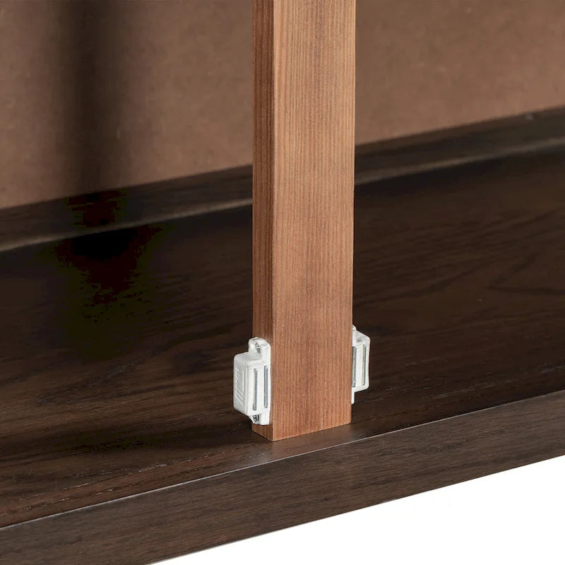 Bahut à 2 portes avec étagère réglable et pieds en chêne