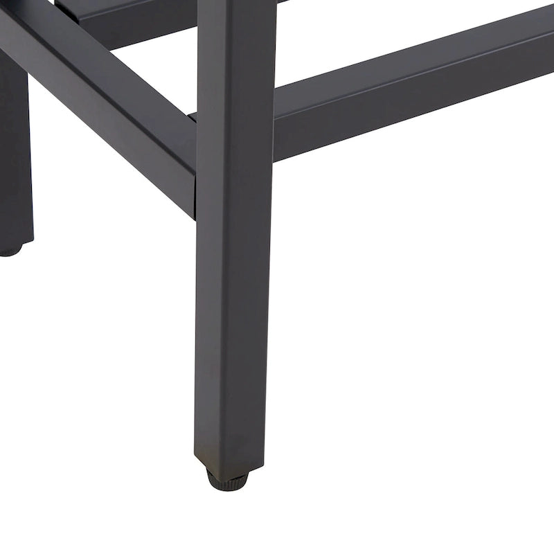 Console étroite avec plateau en verre miroir biseauté et cadre en métal