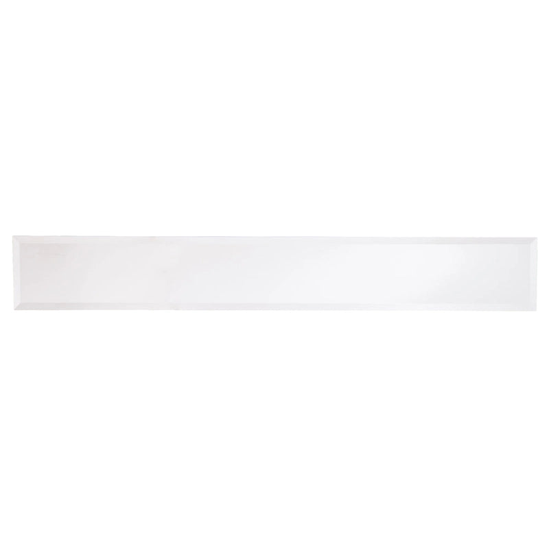 Console étroite avec plateau en verre miroir biseauté et cadre en métal
