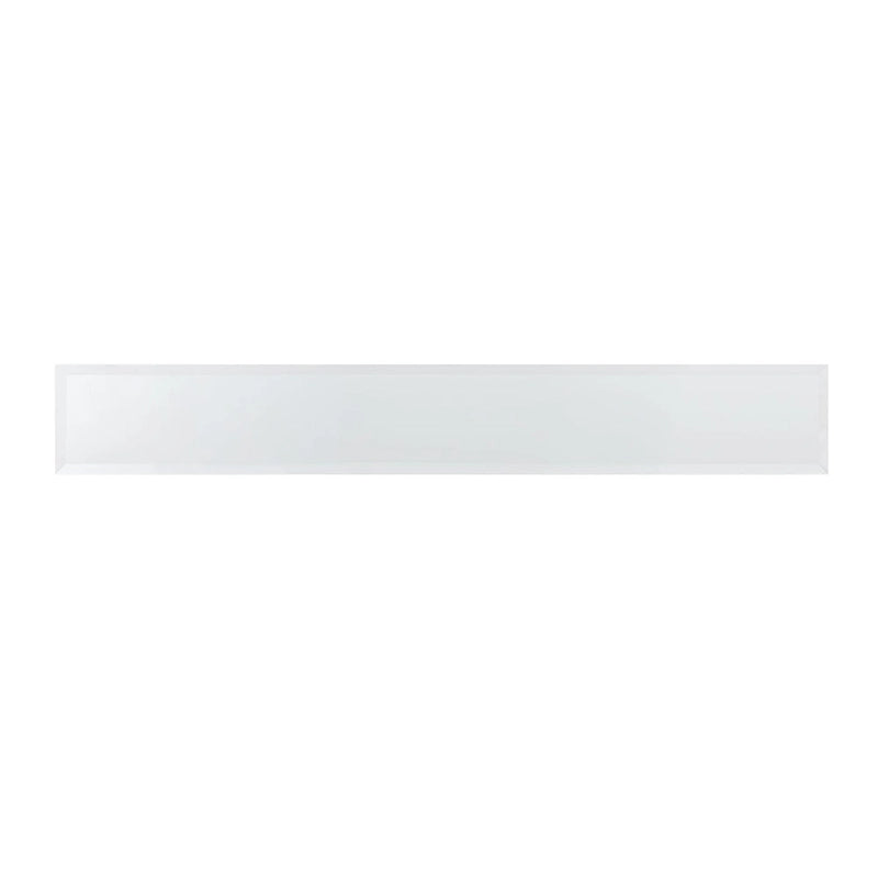 Console étroite avec plateau en verre miroir biseauté et cadre en métal