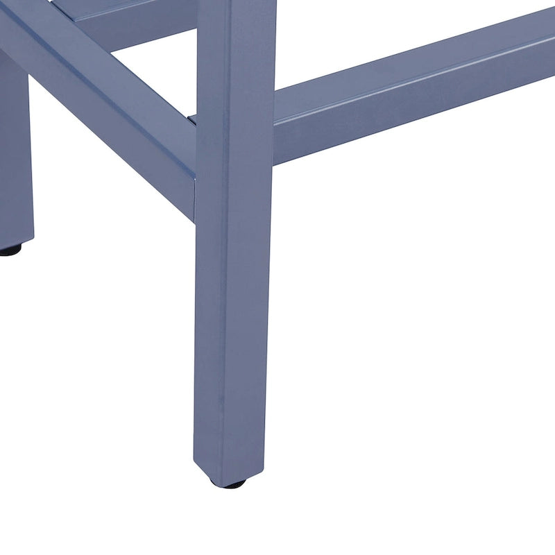 Console étroite avec plateau en verre miroir biseauté et cadre en métal