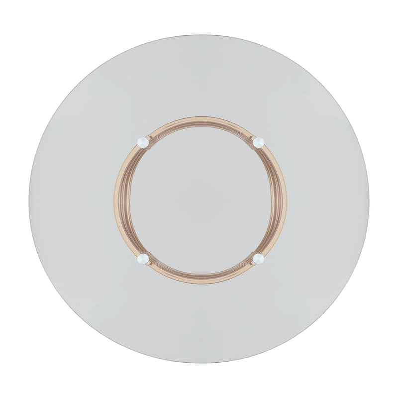 Table de salle à manger ronde à hauteur de comptoir avec plateau en verre et base Vortex