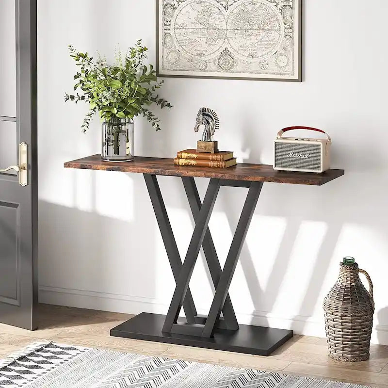 Console étroite industrielle avec cadre en métal