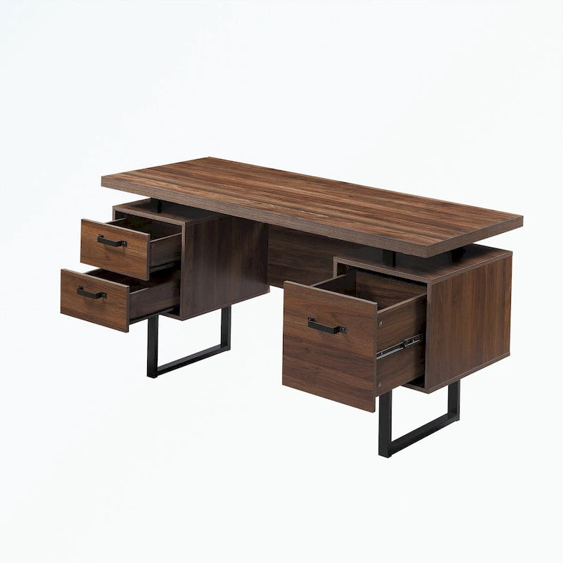 Bureau à domicile avec tiroir classeur et tiroirs de rangement