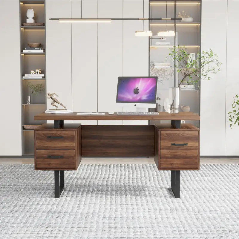 Bureau à domicile avec tiroir classeur et tiroirs de rangement
