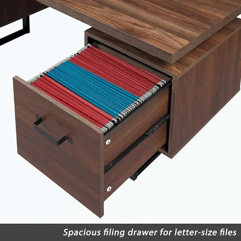 Bureau à domicile avec tiroir classeur et tiroirs de rangement