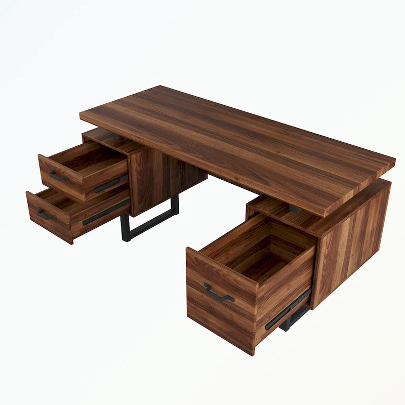 Bureau à domicile avec tiroir classeur et tiroirs de rangement
