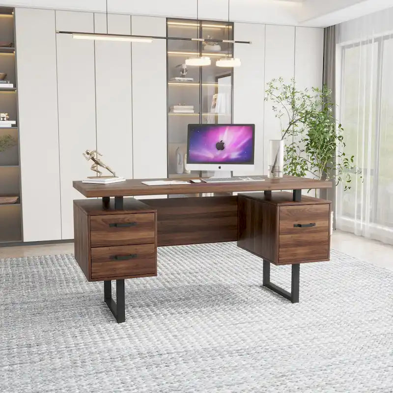 Bureau à domicile avec tiroir classeur et tiroirs de rangement