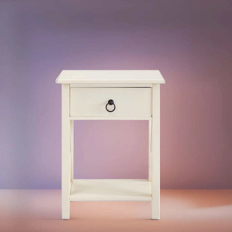 Table de chevet en bois avec tiroir