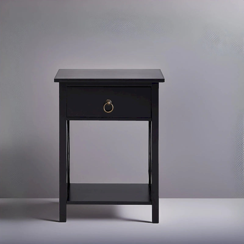 Table de chevet en bois avec tiroir