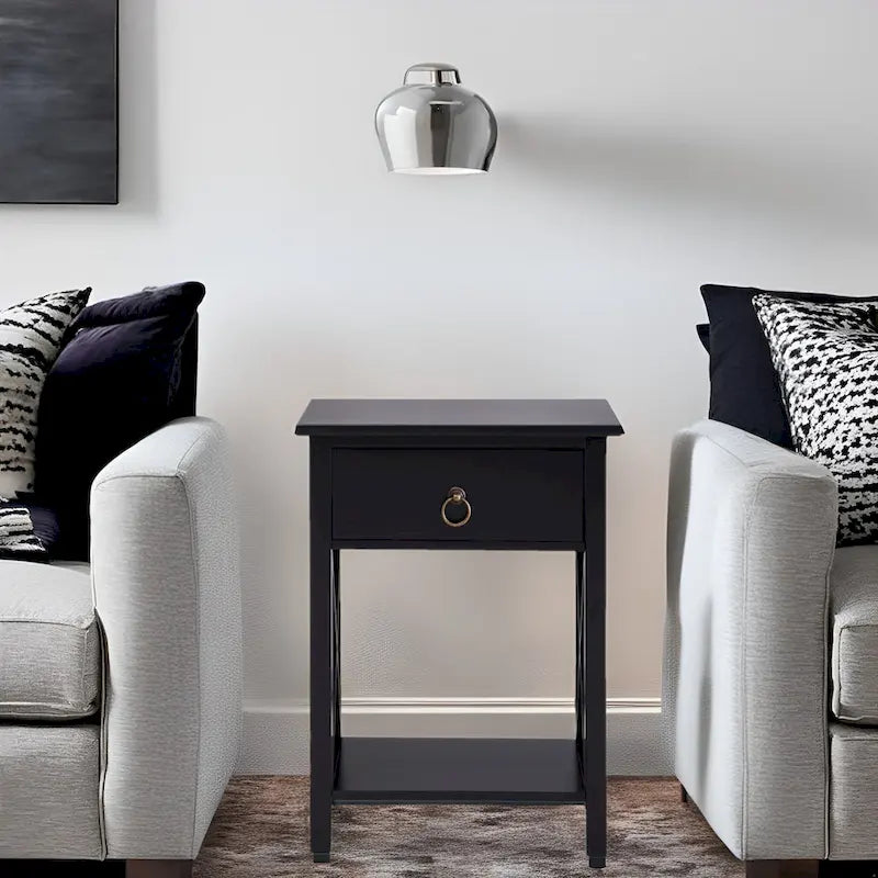 Table de chevet en bois avec tiroir