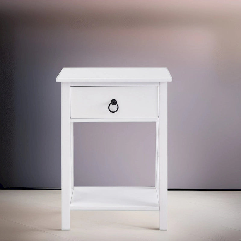 Table de chevet en bois avec tiroir