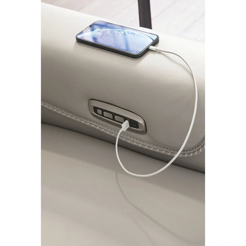 Canapé inclinable électrique avec mécanisme zéro gravité, appuis-tête réglables et chargement USB-C