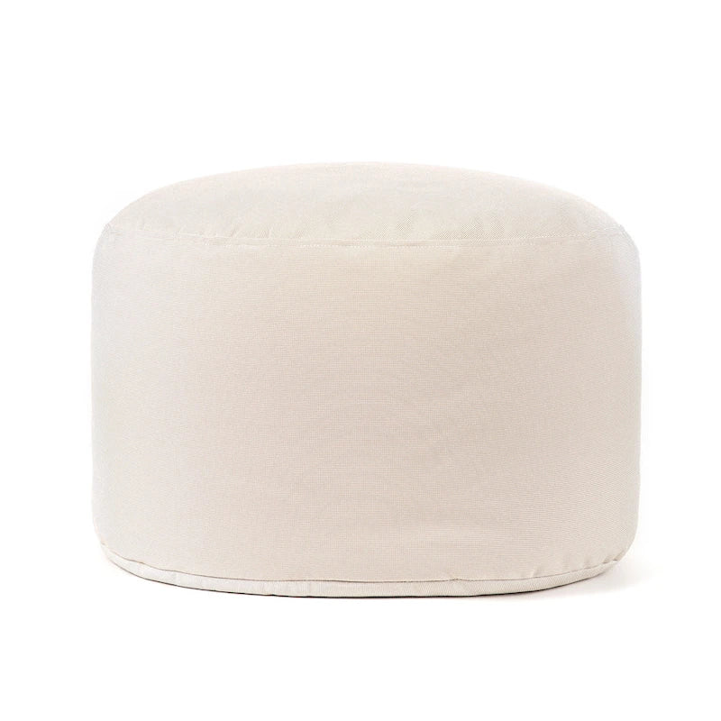 Pouf Ottomane Intérieur/Extérieur avec Tissu Oléfine Imperméable et Remplissage en Billes Rechargeable