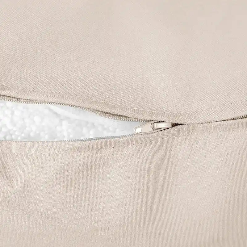 Pouf Ottomane Intérieur/Extérieur avec Tissu Oléfine Imperméable et Remplissage en Billes Rechargeable