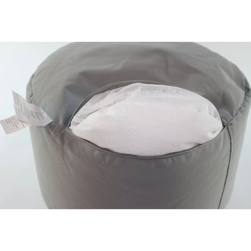 Pouf Ottomane Intérieur/Extérieur avec Tissu Oléfine Imperméable et Remplissage en Billes Rechargeable